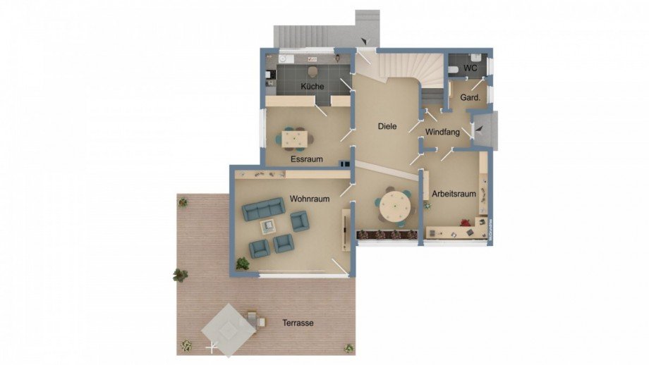 Grundriss EG Einfamilienhaus Hennef