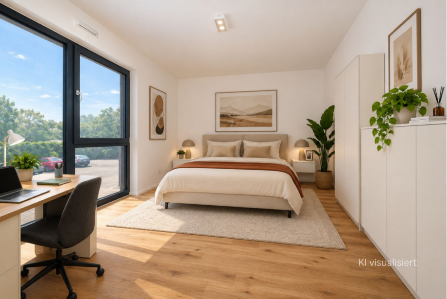 Schlafzimmer - visualisiert Etagenwohnung Siegburg