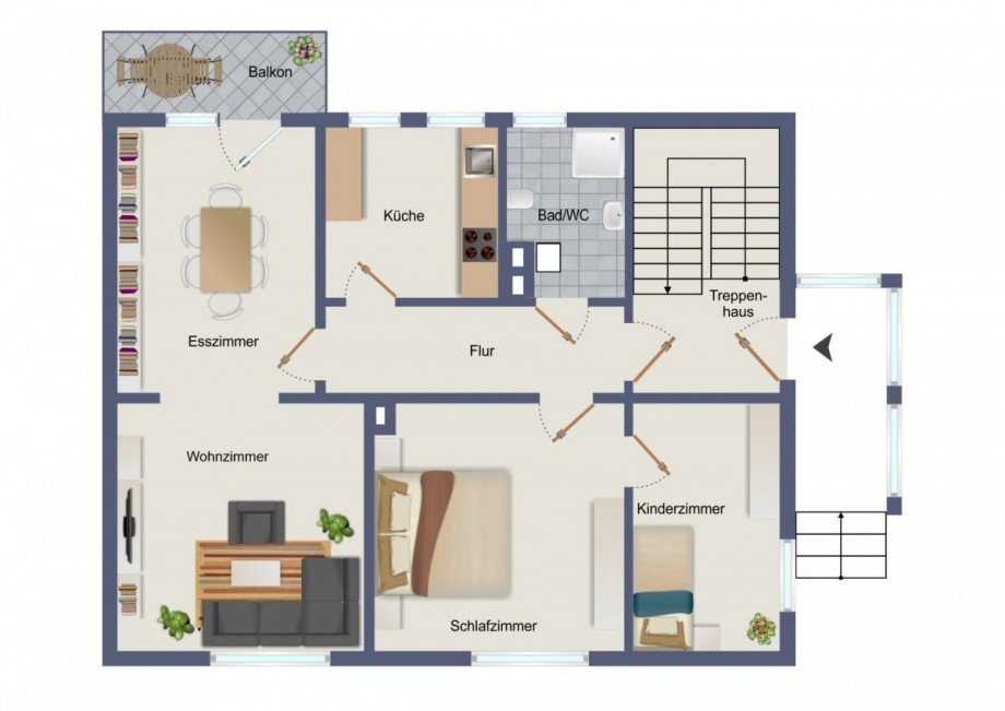 Grundriss Erdgeschoss Zweifamilienhaus Hennef