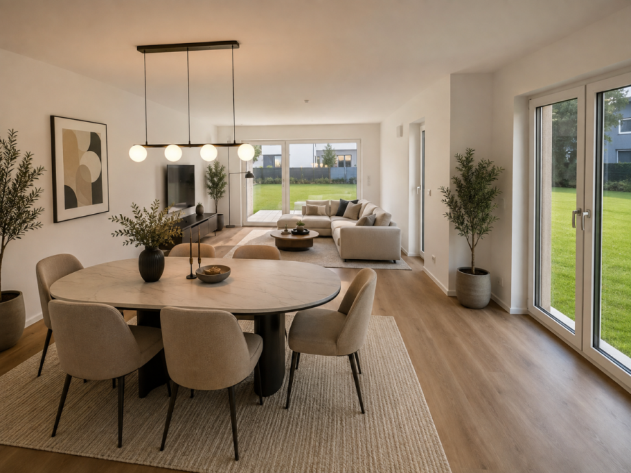 Wohn- / Esszimmer - visualisiert Erdgeschosswohnung Hennef