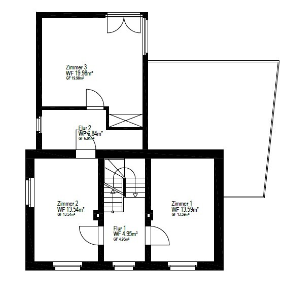 Grundriss Obergeschoss Einfamilienhaus Hennef