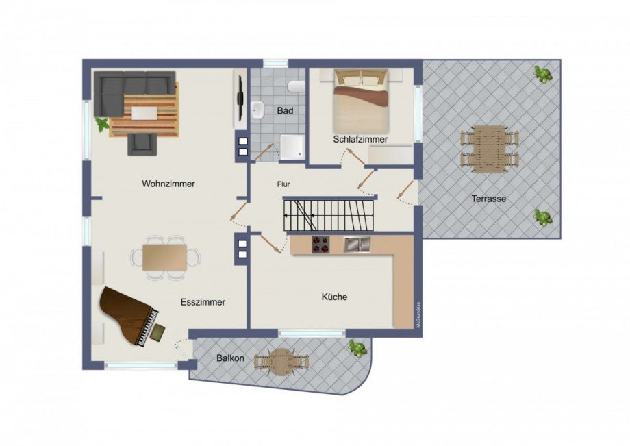 Grundriss EG Zweifamilienhaus Siegburg