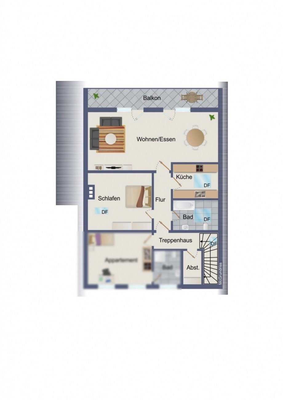Grundriss Dachgeschosswohnung Hennef