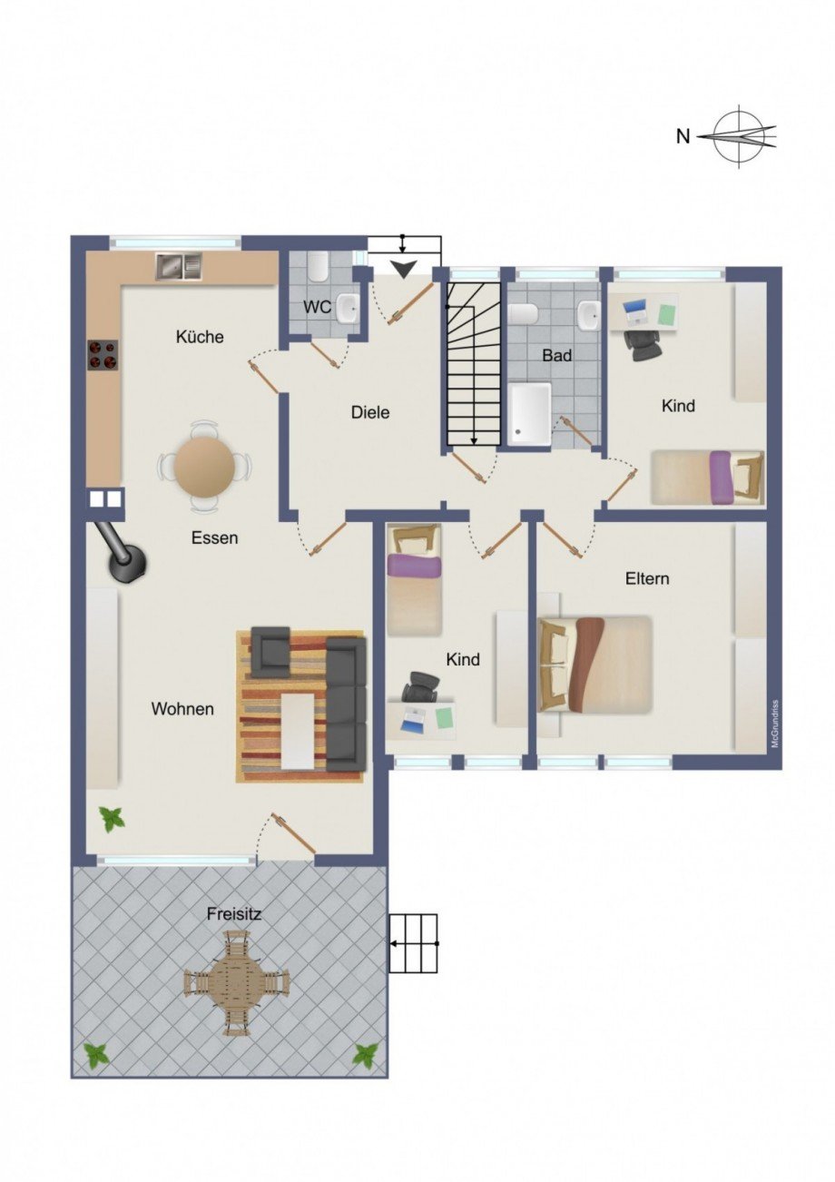 Grundriss EG Einfamilienhaus Hennef