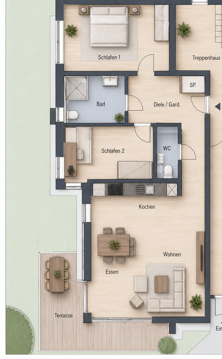 Grundriss Erdgeschosswohnung Hennef