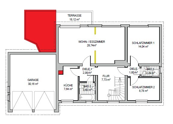 Grundriss Erdgeschoss Zweifamilienhaus Hennef