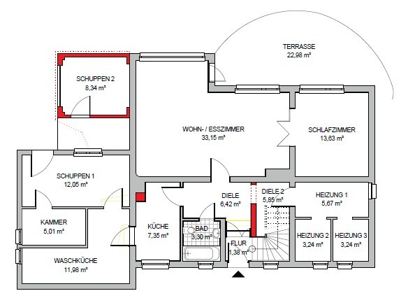 Grundriss Untergeschoss Zweifamilienhaus Hennef