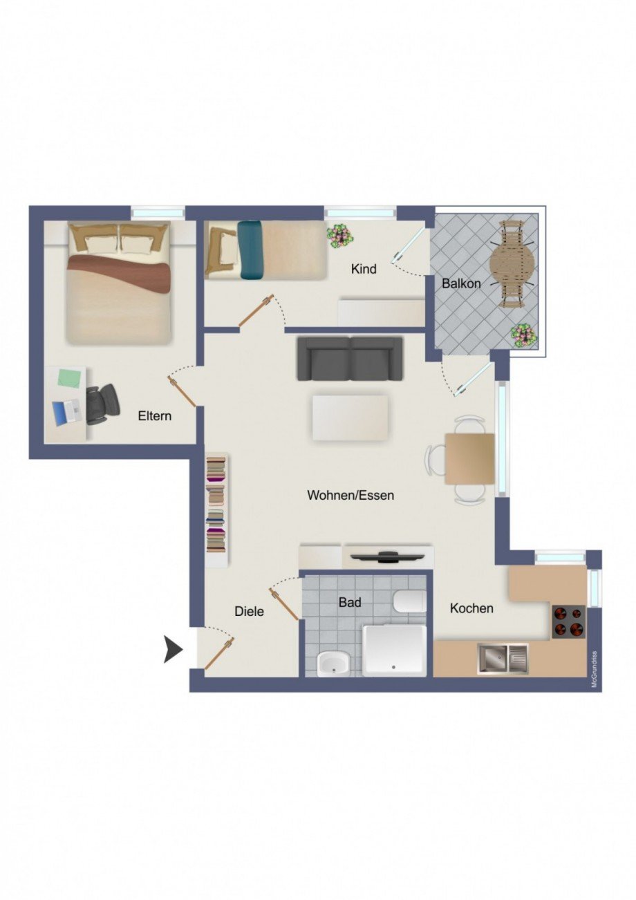 Grundriss Etagenwohnung Siegburg