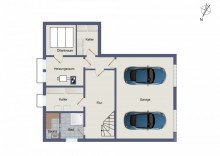 Grundriss KG VERKAUFT: Familienhaus mit S�dterrasse, Doppelgarage und gro�em Grundst�ck