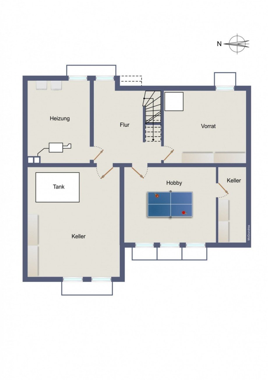 Grundriss UG Einfamilienhaus Hennef