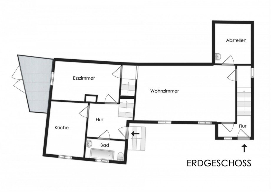Grundriss-Skizze EG Einfamilienhaus Hennef