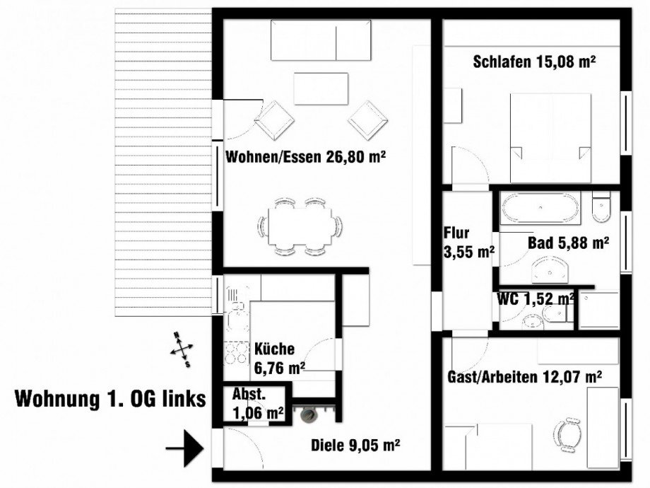 Grundriss Etagenwohnung Hennef