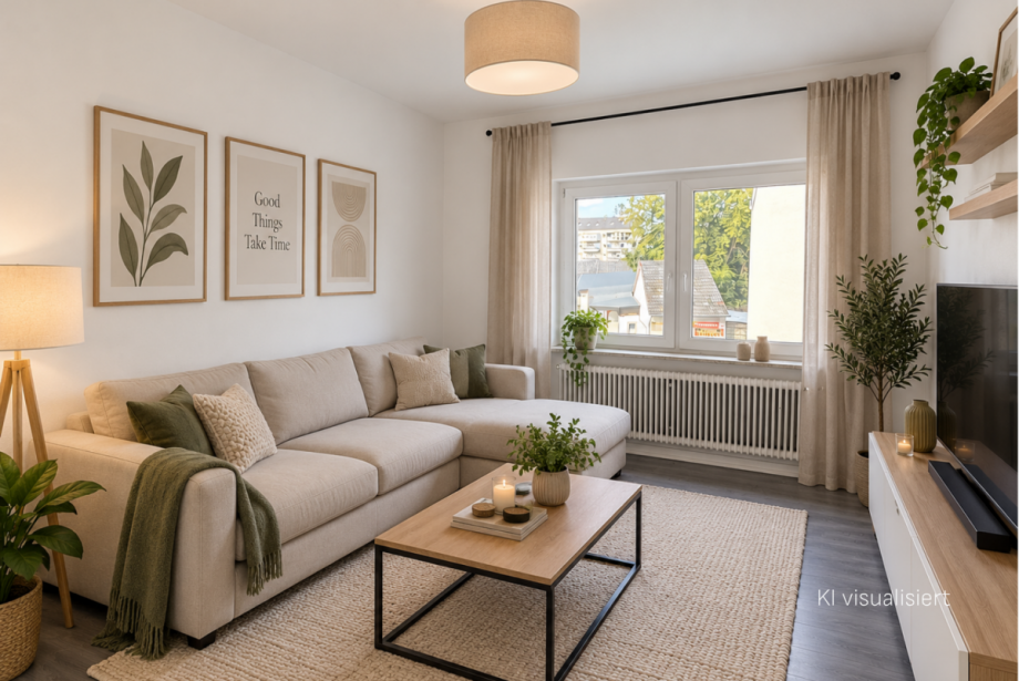 Wohnzimmer - visualisiert Etagenwohnung Siegburg