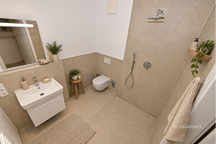 Bad - visualisiert Etagenwohnung Siegburg
