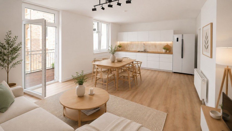offene K�che - visualisiert Etagenwohnung Siegburg